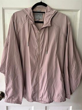 Soia & Kyo Women's Hooded Windbreaker Jacket Coat Pink Plus 1X